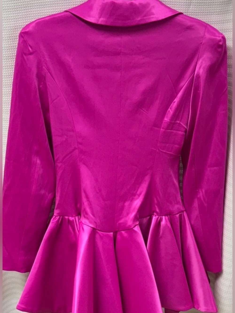 Barbiecore AKIRA Satin Peplum Mini Dress Pink Size S - Picture 7 of 7
